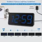 Réveil numérique Peakeep avec grand écran LED, alarme forte, chargeur USB, pile de secours - Bleu