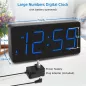 Réveil numérique Peakeep avec grand écran LED, alarme forte, chargeur USB, pile de secours - Bleu