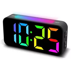 Réveil digital lumineux pour gros dormeurs avec double alarme