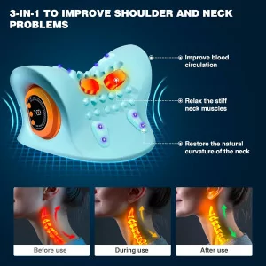 Neck Massager 2025 with Heat, 3 Modes, Portable Pain Relief & Traction