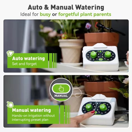 RAINPOINT Arroseur Automatique Facile pour 10-15 Plantes, Réglable, Étanche IP54, Alimenté par Piles