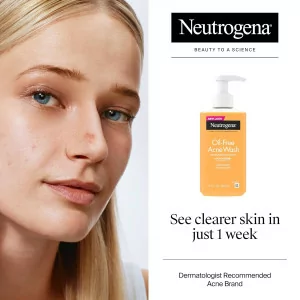 Neutrogena Oil-Free Acne Face Wash with 2% Salicylic Acid – 9.1 oz