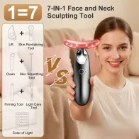 7-in-1 Red Light Face & Neck Massager | Portable 3-Color Skin Care Tool