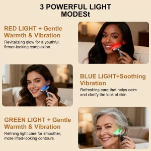 7-in-1 Red Light Face & Neck Massager | Portable 3-Color Skin Care Tool