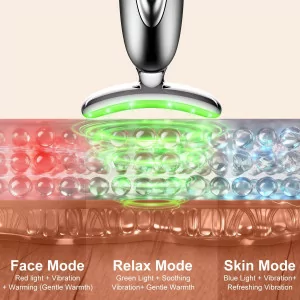 7-in-1 Red Light Face & Neck Massager | Portable 3-Color Skin Care Tool