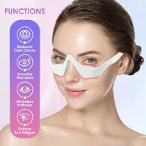 Under Eye Red Light Therapy Glasses - Microcurrent Eye Massager for Dark Circles