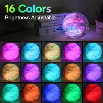 BRIGHTWORLD 5.9 16-Color 3D Moon Lamp with Remote & Touch Control