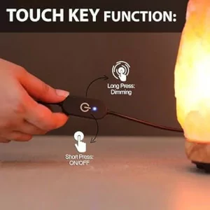 Himalayan Glow Salt Lamp 5-7 lbs with Touch Dimmer Switch