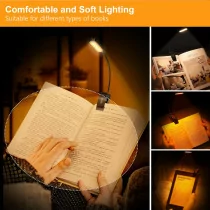 Gritin 16 LED Rechargeable Book Light – Eye-Care, 3 Temps & Clip-On