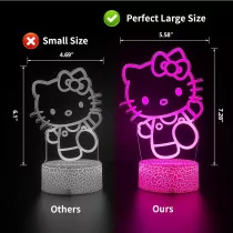 Cute Cat Night Light - 16 Color Changing Kitty Lamp with Remote & Timer