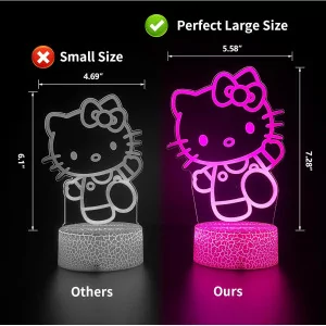 Cute Cat Night Light - 16 Color Changing Kitty Lamp with Remote & Timer