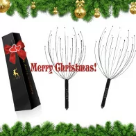 USAGA 20-Finger Head Massager - Scalp & Body Relaxation Gift (Black)