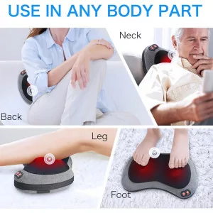 Papillon Shiatsu Back & Neck Massager with Heat – Deep Tissue Relief Pillow