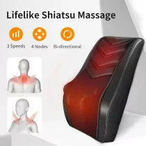 Shiatsu Neck & Back Massager with Heat – 3D Kneading Pain Relief Pillow