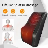 Shiatsu Neck & Back Massager with Heat – 3D Kneading Pain Relief Pillow