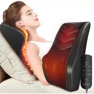 Shiatsu Neck & Back Massager with Heat – 3D Kneading Pain Relief Pillow