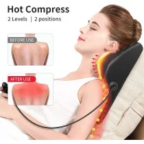 Shiatsu Neck & Back Massager with Heat – 3D Kneading Pain Relief Pillow