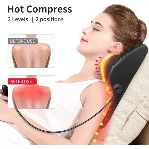 Shiatsu Neck & Back Massager with Heat – 3D Kneading Pain Relief Pillow