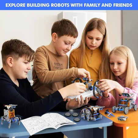 Robots Solaires STEM 13-en-1 pour Enfants 8-12 ans