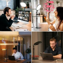 Lampe Anneau LED Réglable pour Vidéos & Télétravail CRI 97.8