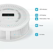 2-in-1 Smoke & Carbon Monoxide Alarm with Digital Display & Sound Light