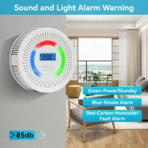 2-in-1 Smoke & Carbon Monoxide Alarm with Digital Display & Sound Light