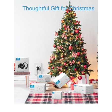 EIGHTREE 15A Smart Plug Wi-Fi & Bluetooth, Alexa & Google Home Compatible, Timer & Remote Control, FCC & ETL Cer