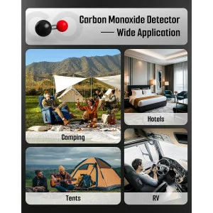 DS-100PRO Portable 4-in-1 CO & CO2 Detector with Alarm for Travel & Home