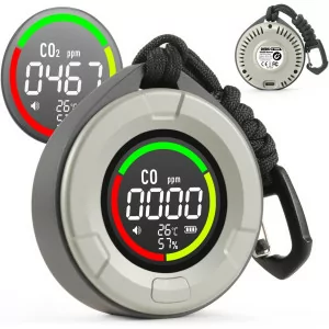 DS-100PRO Portable 4-in-1 CO & CO2 Detector with Alarm for Travel & Home