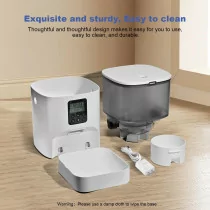 Automatic Cat Feeder 4L with Voice Recorder & 8 Meals Daily – White