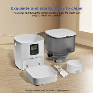 Automatic Cat Feeder 4L with Voice Recorder & 8 Meals Daily – White