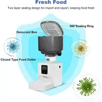 Automatic Cat Feeder 4L with Voice Recorder & 8 Meals Daily – White