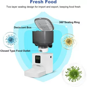 Automatic Cat Feeder 4L with Voice Recorder & 8 Meals Daily – White