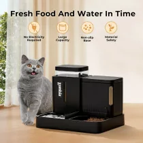 2-in-1 Automatic Cat Feeder & Water Dispenser, 0.8 Gallon Large Capacity