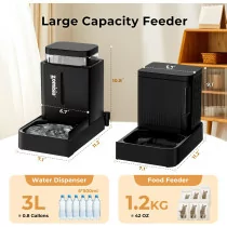 2-in-1 Automatic Cat Feeder & Water Dispenser, 0.8 Gallon Large Capacity