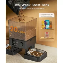 oneisall Automatic Cat Feeder for 2 Cats - 20 Cups Dry Food Dispenser