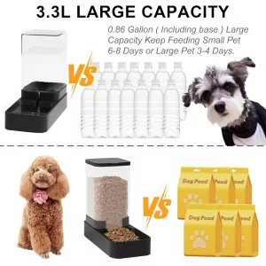 Automatic Cat Feeder & Water Dispenser Set with 3.3L Capacity – Black