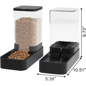 Automatic Cat Feeder & Water Dispenser Set with 3.3L Capacity – Black