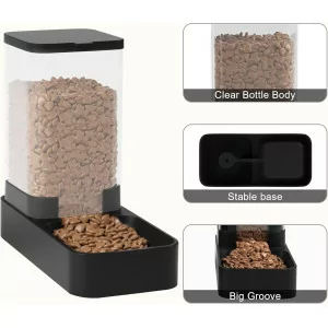 Automatic Cat Feeder & Water Dispenser Set with 3.3L Capacity – Black