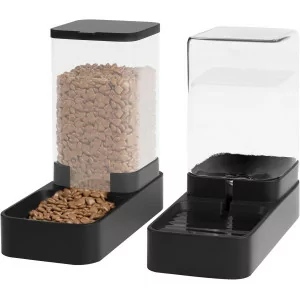 Automatic Cat Feeder & Water Dispenser Set with 3.3L Capacity – Black