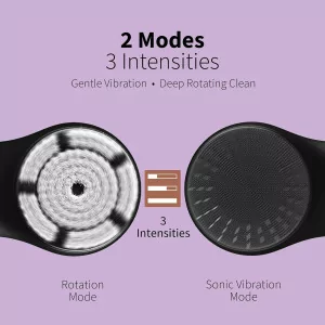 Premium Waterproof Facial Cleansing Brush – Spin & Sonic Deep Pore Care