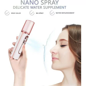 withthesun Nano Facial Mister - USB Rechargeable Cool Mist Steamer Pink