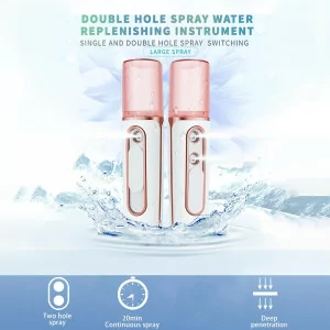 withthesun Nano Facial Mister - USB Rechargeable Cool Mist Steamer Pink