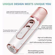 withthesun Nano Facial Mister - USB Rechargeable Cool Mist Steamer Pink
