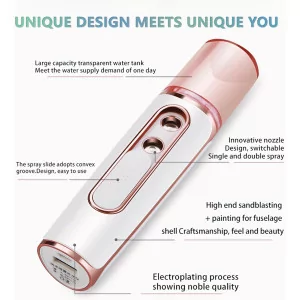 withthesun Nano Facial Mister - USB Rechargeable Cool Mist Steamer Pink