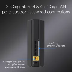 NETGEAR Nighthawk Routeur WiFi 7 Double Bande RS90, Vitesse 3.6 Gbps, 2000 sq.ft, 50 Appareils, Port 2.5G
