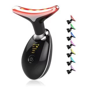 Face Massager with LED Light - 7-Color Facial & Neck Tightening Wand