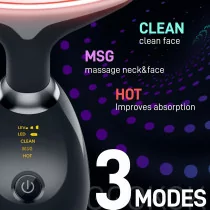 Face Massager with LED Light - 7-Color Facial & Neck Tightening Wand