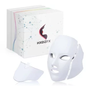HXDZFX LED Facial Light Therapy Mask - 7 Colors for Acne & Skin Care