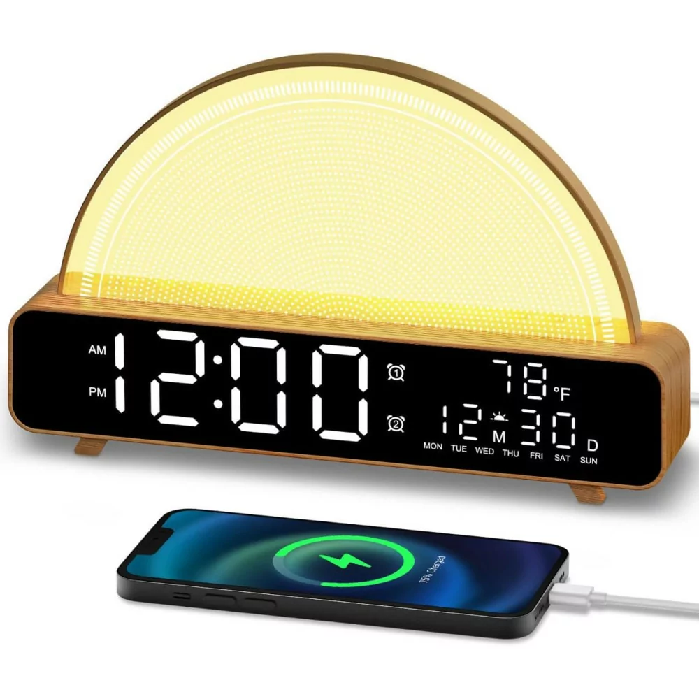 Sunrise Alarm Clock Wake Up Light with Nature Sounds & Sleep Timer